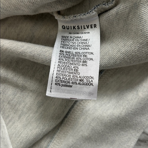 Quicksilver men’s sz large blue and white striped Hoodie surfing skateboarding - Picture 7 of 9